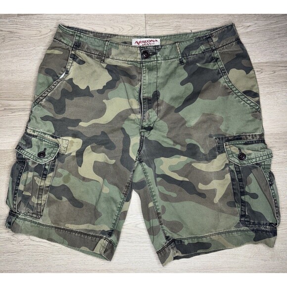 Arizona Jean Co MENS SIZE 36 Green Camo Camouflage Cargo Shorts - Picture 2 of 5